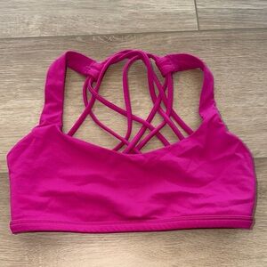 Lululemon Free to Be Bra Wild  Women's Pink Strappy Sports Bra size 2
